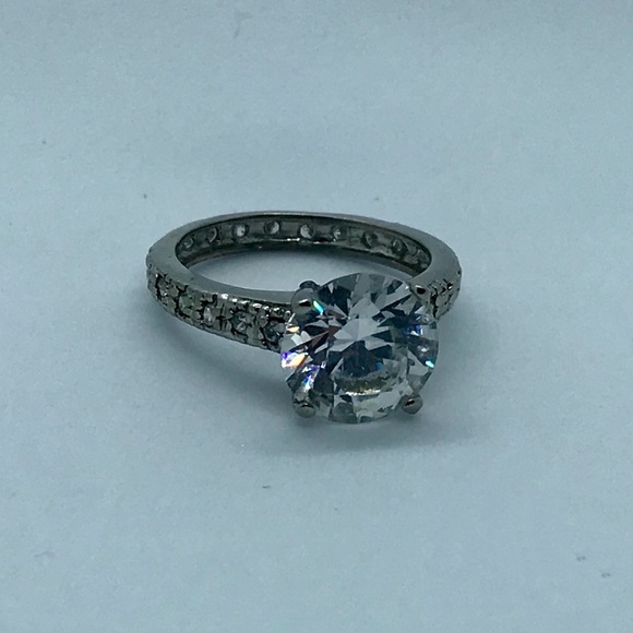 Cubic Zirconia Silver Tone Ring - Picture 5 of 5